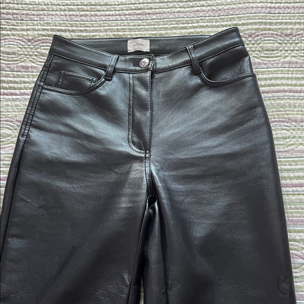 Aritzia Black Melina Leather Pants